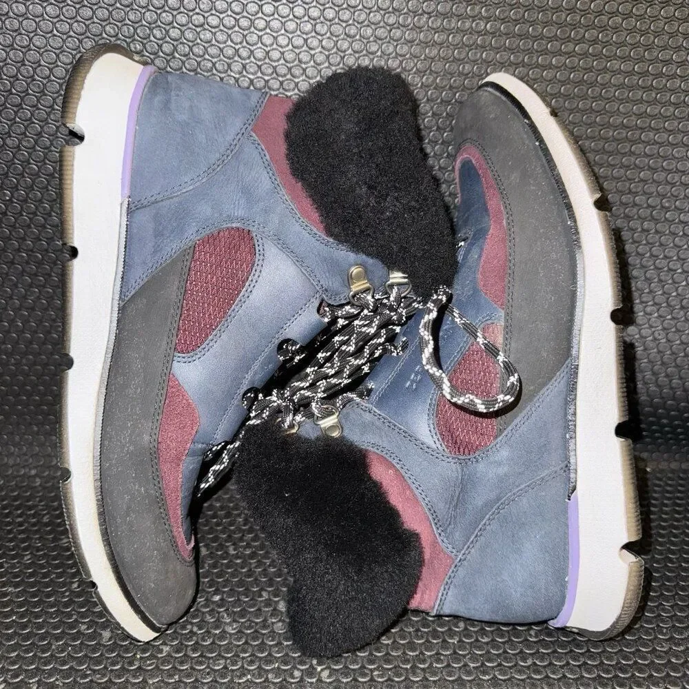 Cole Haan 4.Zerogrand Leather Hiker Navy Blue Maroon Black Boots Women’s Size 7B